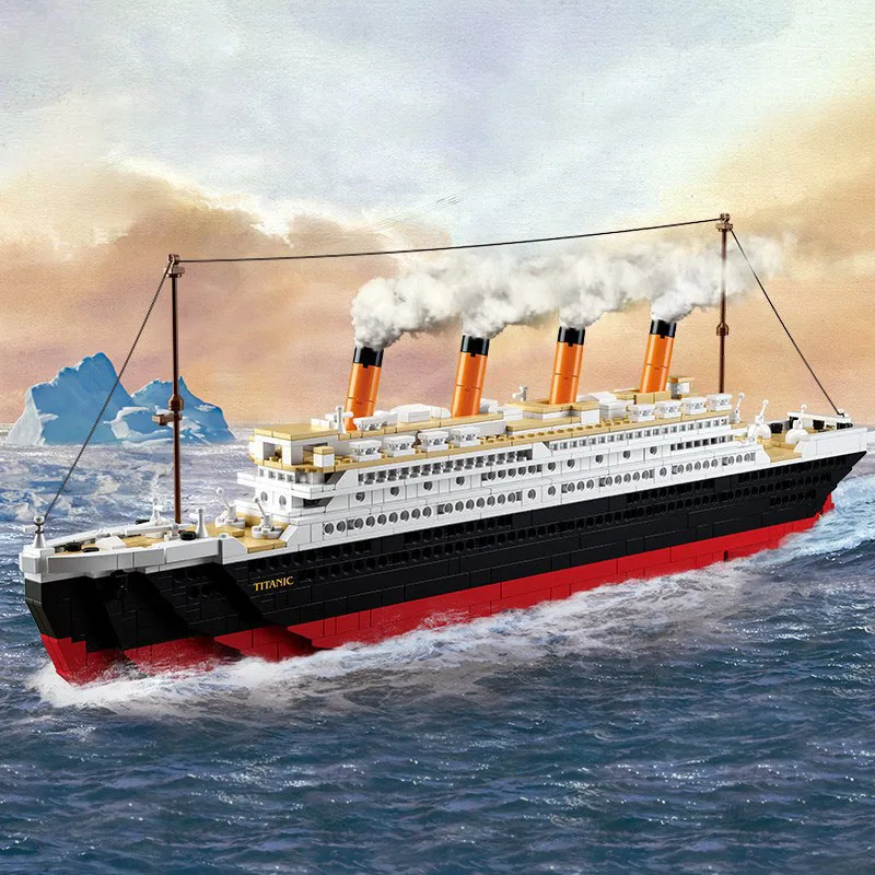 1021 шт Sluban 0577 игрушка Круизный корабль RMS титановая Лодка 3D модель строительные