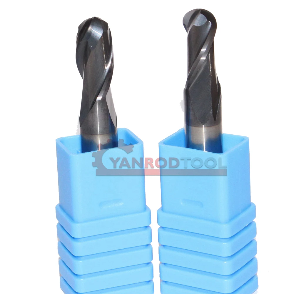 

2 flute with long shank ball carbide end mill hrc55 with ALTiN coating for precision cutting in alloy steel