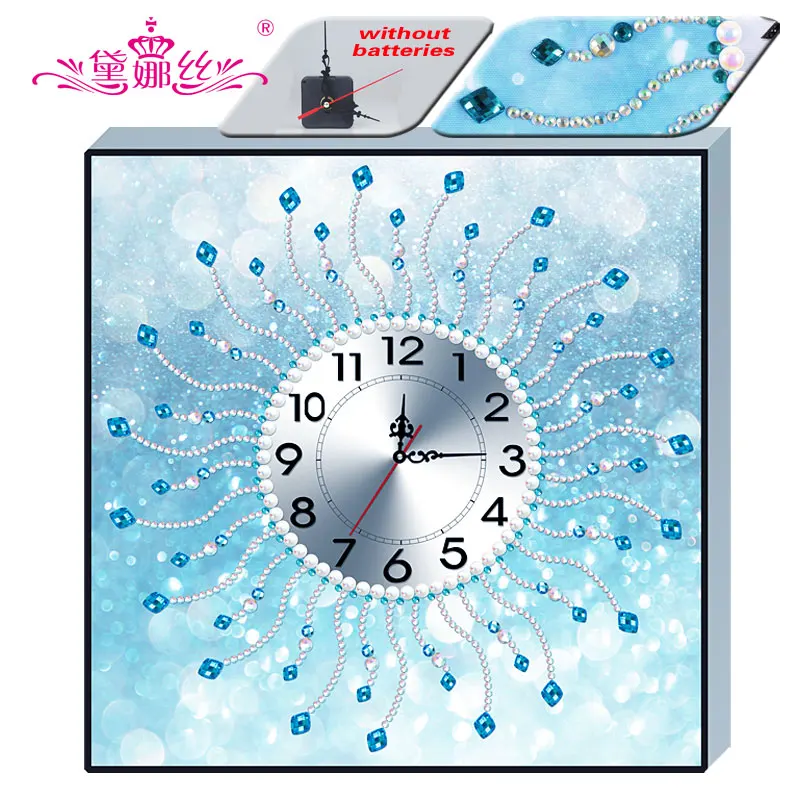 

MURAN Diamond Embroidery Wall Clock 5D DIY Diamond Painting Cross Stitch Flower Watch Diamond Mosaic Rhinestones DF-2754