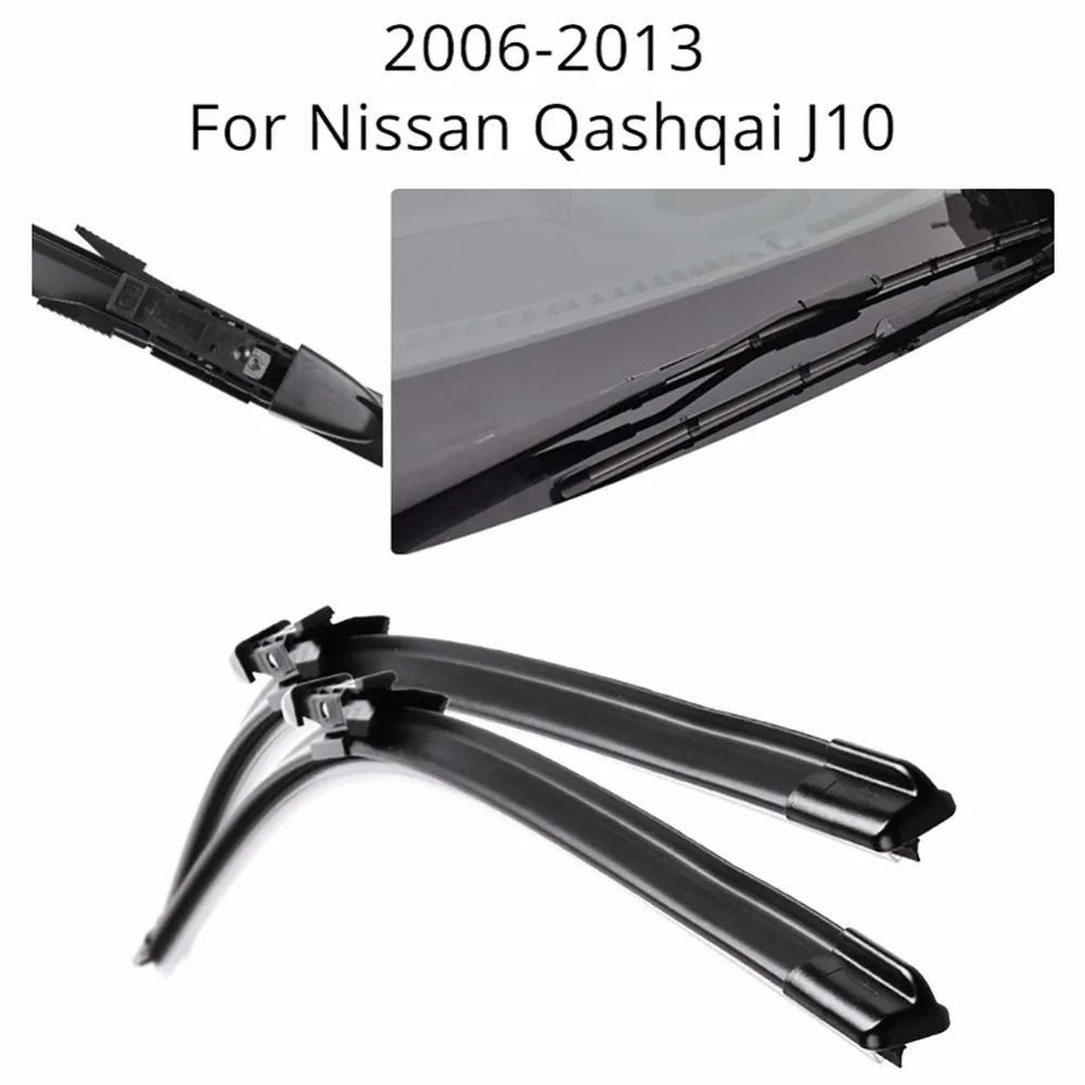 2Pcs/set Car Windshield Rubber Wiper Blades For Nissan Qashqai J10 2006