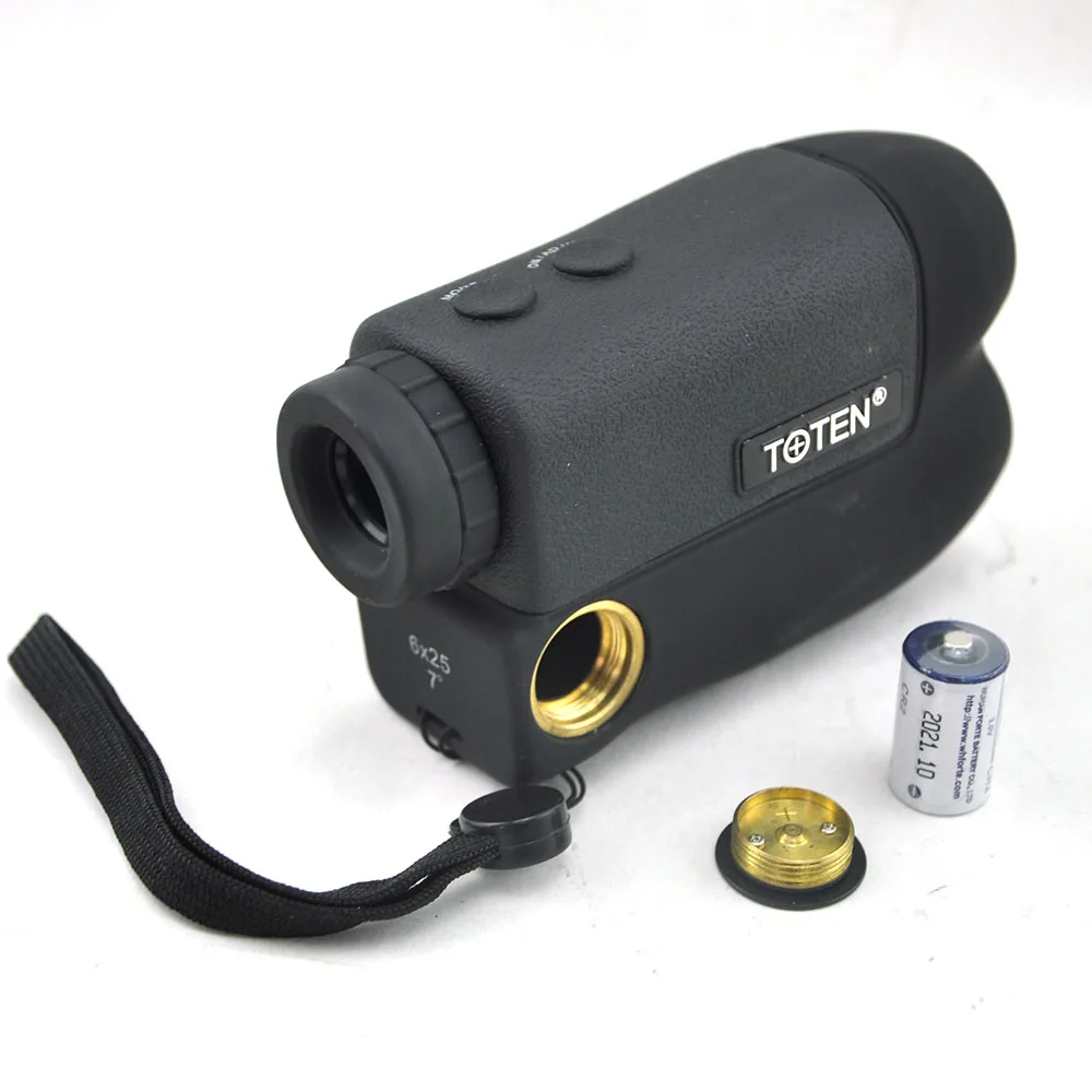 TOTEN 6x25 Monocular Laser Rangefinder FMC 600m Distance Outdoor Sport Hunting Survey Golf Flag-Lock Measure Portable Telescope