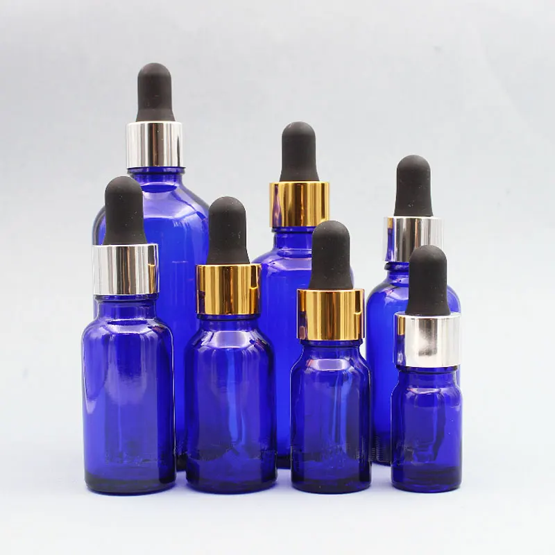 

24 X 5ml 10ml 15lml 20ml 30ml 50ml 100ml Blue Glass Essential Oil Dropper Bottle 1 OZ Perfume Glass Pipette Dropper Containers