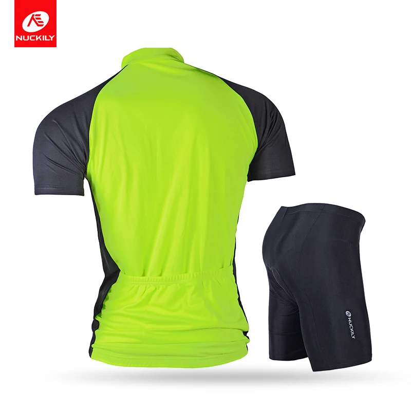 NUCKILY, мужской комплект из Джерси для велоспорта, летняя одежда для велоспорта, Спортивная футболка с коротким рукавом и 3D гелевой подкладкой, шорты, костюм NJ601NS355