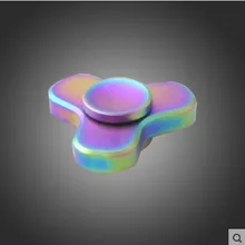 Мини изысканный три листа радуга цвет ручной Спиннер Непоседа медь EDC СДВГ Анти Стресс стол фокус декомпрессионная игрушка