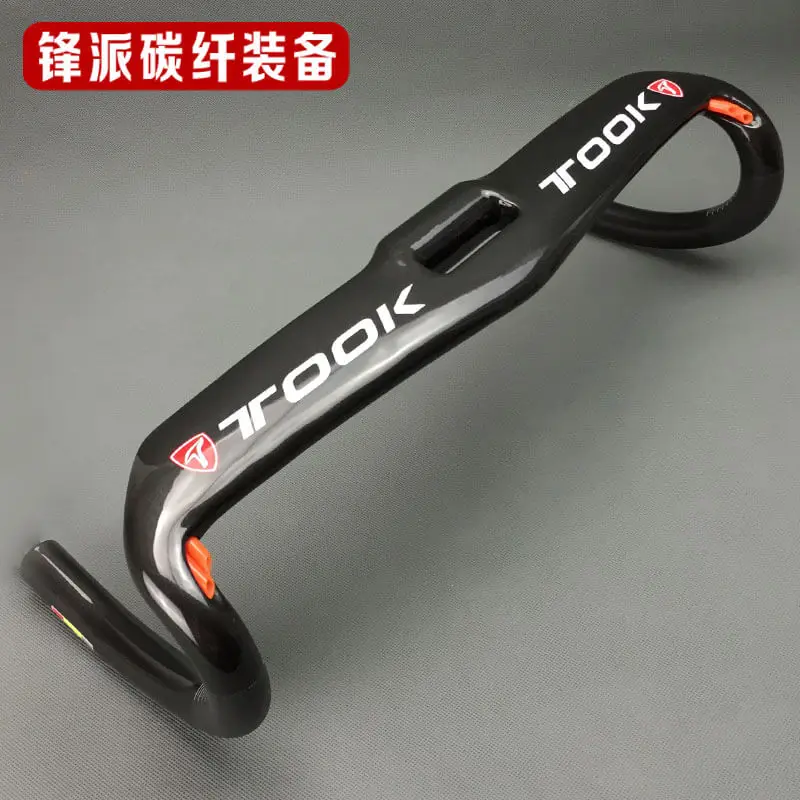 

TOSEEK Full Carbon Fiber 31.8mm Gloss Black Handlebar BMX Road Bike Bent Bar Handlebar 400/420/440mm Ox Horn Handlebar