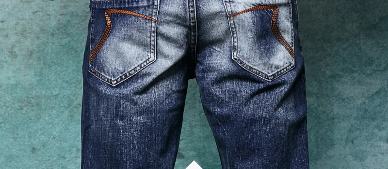 HISTREX Профессиональные джинсы магазин мужские джинсы классический оригинальный рисунок состаренные 100% хлопок синие джинсы для мужчин # HJM6H