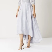 Винтажное серебряное Тюлевое асимметричного кроя, юбки для женщин с карманами, на молнии, стильная Длинная Элегантная Тюлевая юбка, женская, для взрослых, Saias