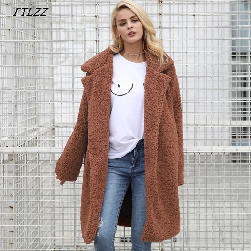 Новинка 2019 Женское пальто FTLZZ из искусственного меха винтажная верхняя одежда