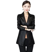 Женские брендовые Куртки из искусственной мягкой кожи 5XL Новая мода осень зима женский черный блейзер из искусственной кожи женская верхняя одежда
