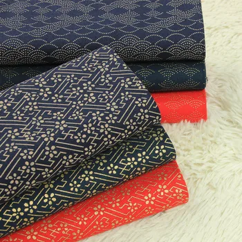 

High quality and pure cotton fabric bronzing ripple cherry print fabric for dress Handmade DIY patchwork bag fabrics