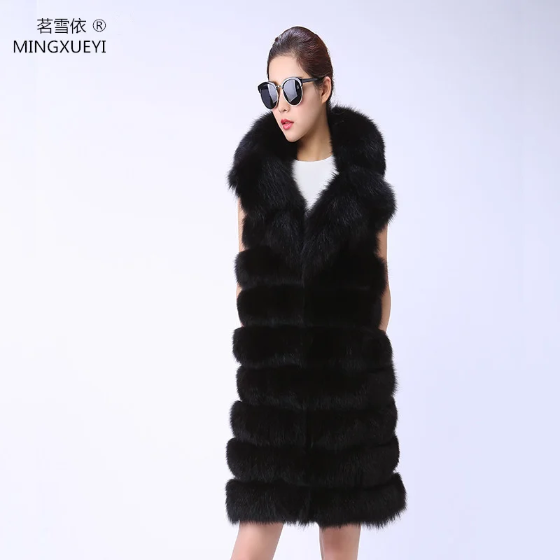 

Really high quality fur Length 90 cm collar vest Natural fox fur coat long section women fur coat fox fur