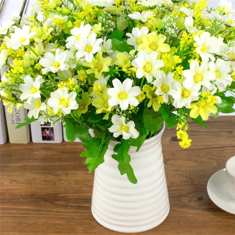 

28 Heads/Piece 35 CM Artificial Silk Chrysanthemum Flower for Home Party Wedding Vine Plant Daisy Decoration WA151 P30