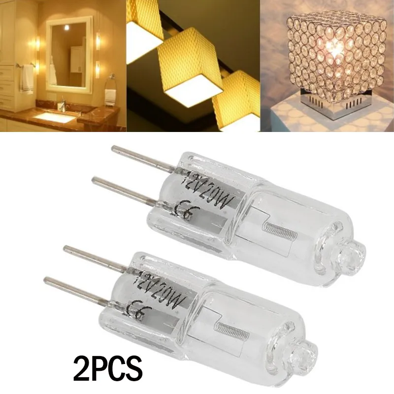 

2PCS Super Bright G4 Halogen Light Bulb 20W Halogen G4 12V Warm White Indoor Clear Halogen G4 Type Lamp