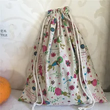 YILE хлопчатобумажная ткань, мешок со шнурком многоцелевой Домашний Органайзер Сумка Обувь Сумка Кролик цветок 8201e