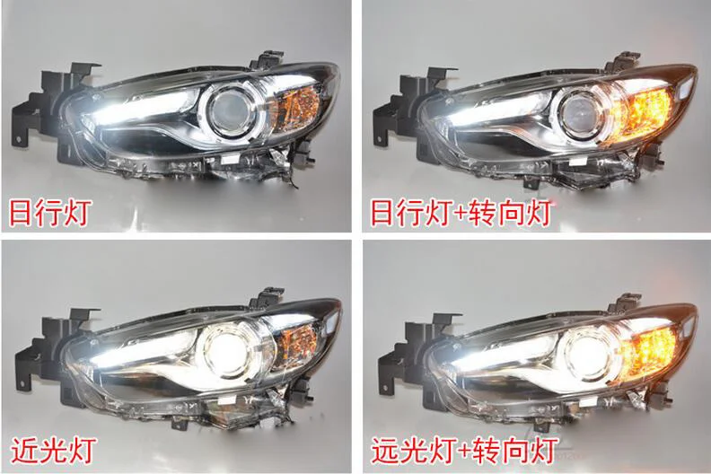 2 шт. автомобильный Стайлинг головная лампа для Mazda 6 фара, мазда 6 фары на Mazda 6 Atenza Биксеноновая фара светодиодный DRL Автомобильные фары