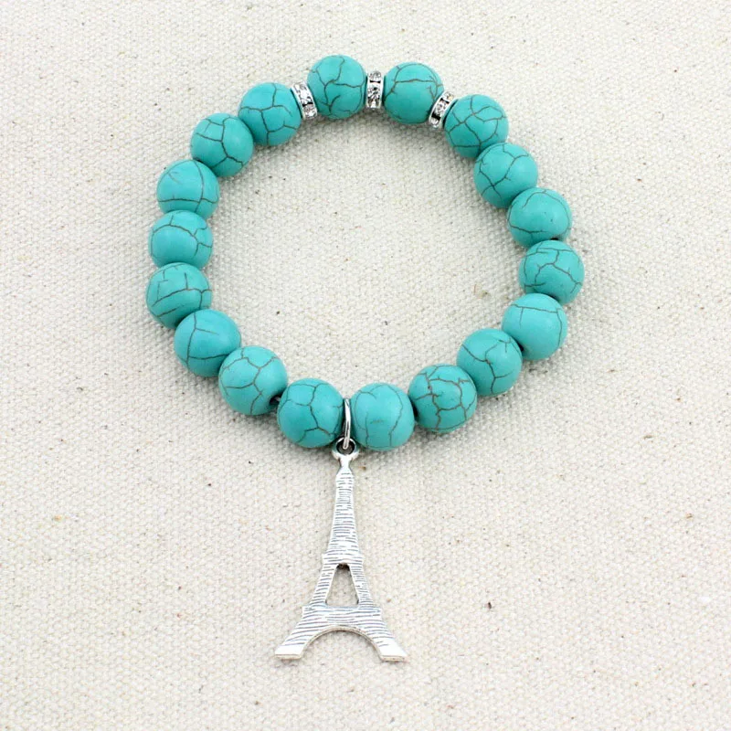 Bohemian stone strand bracelet anchor elephant charm bracelets