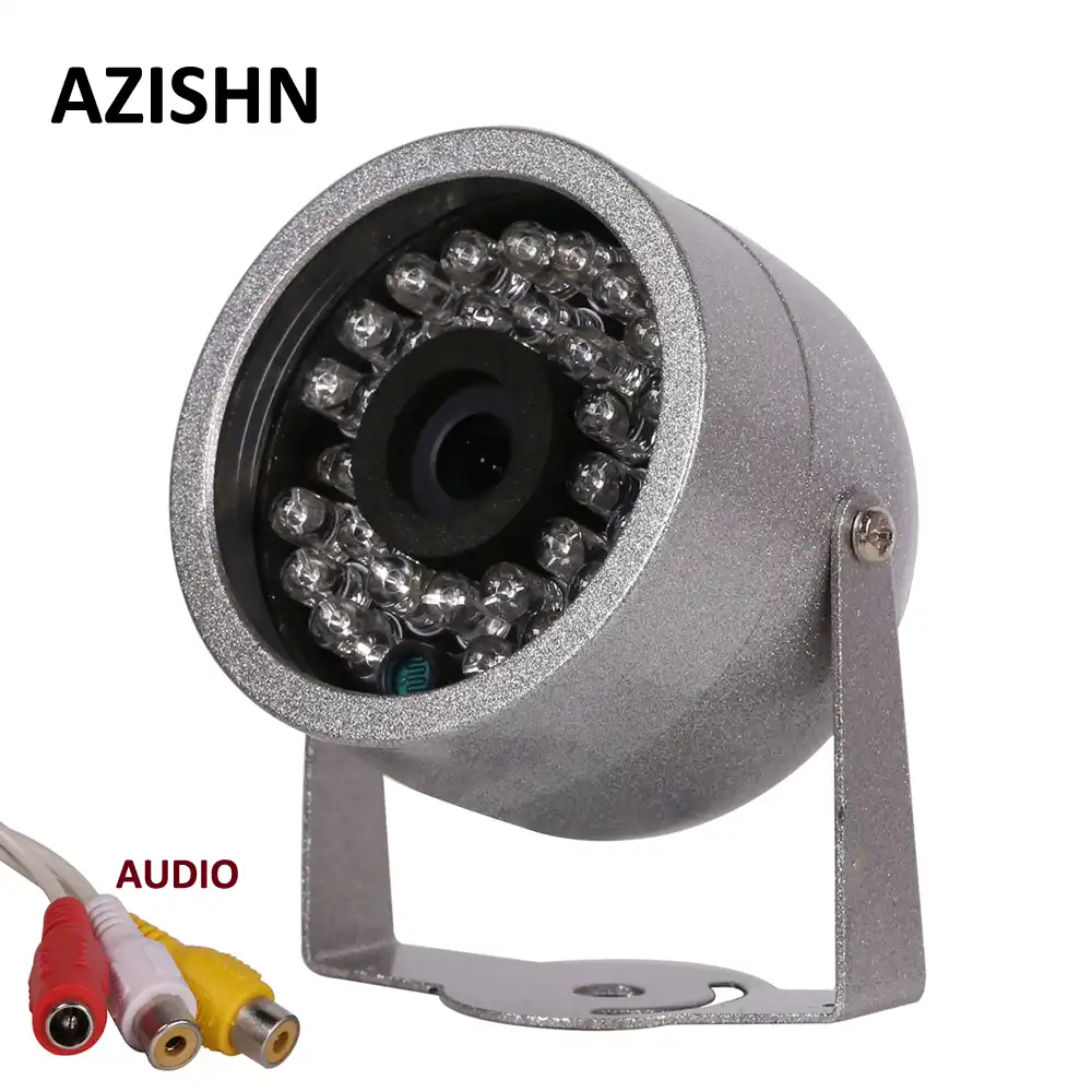 AZISHN CMOS 700TVL с аудио наблюдения 30 светодиодный ночного видения безопасности открытый цвет металлический корпус водонепроницаемый CCTV камера - изображение
