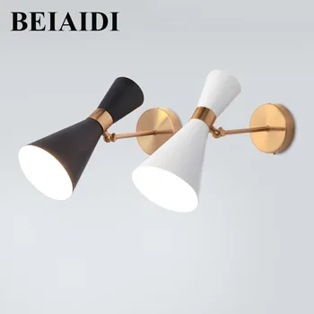 

BEIAIDI Modern Adjustable Led Wall Lamp Hotel Stairs Corridor Aisle Bedroom Bedside Horn Wall Light Up Down Reading Wall Sconces