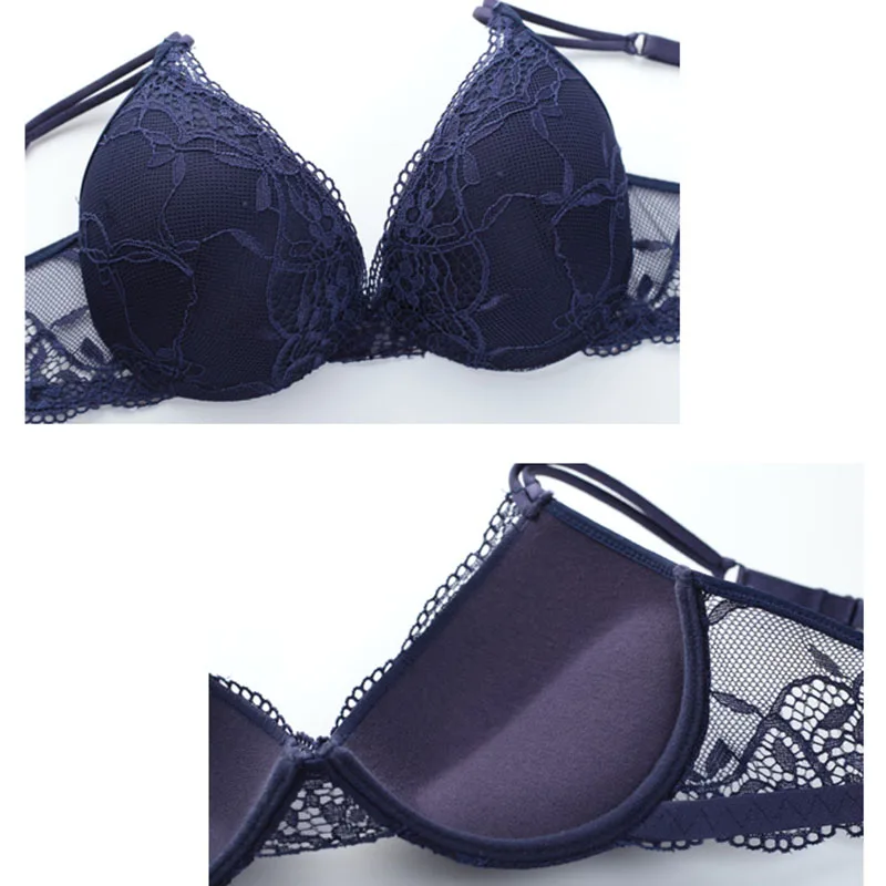 Women Sexy Lace Bra Set Fashion Push Up Underwire Cup Lingerie Front Closure Underwear Bras (13)
