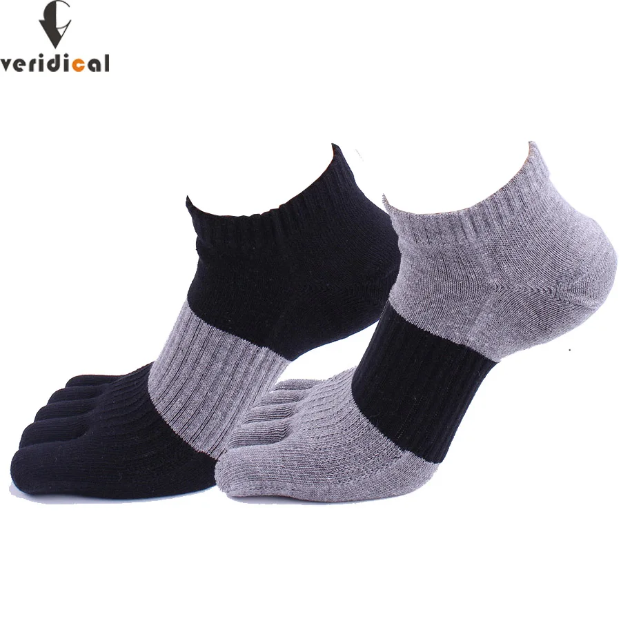 

VERIDICAL 5 pairs/lot toe socks men boy Contrast Color cotton compression Neutral good quality short finger sock meias masculino