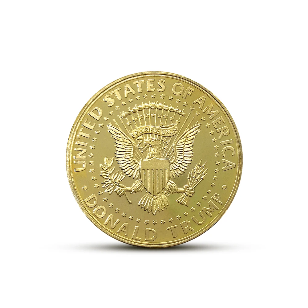 Монета с черепом US Challenge Coins Дональд Трамп значок Золотая Серебряная монета
