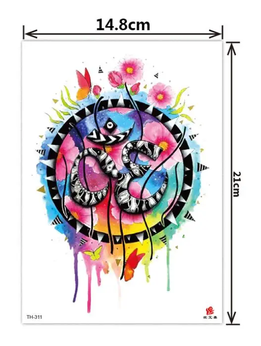 Маленькая полная Цветочная Временная водостойкая татуировка наклейки лиса Сова Единорог, фламинго, цветы для женщин мужской боди-арт