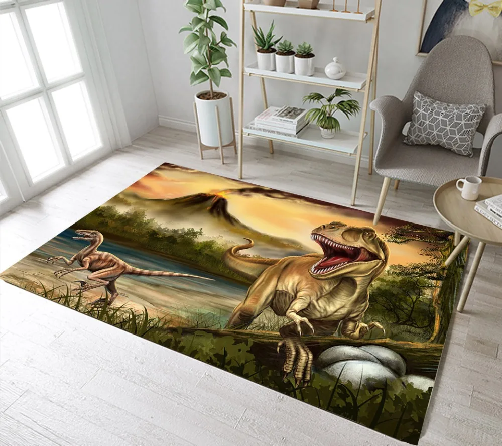 

Kids Cartoon Anime Dinosaur Area Rugs And Carpets For Baby Home Living Room Cushion Bedroom Parlor Hallway Door Floor Bath Mats
