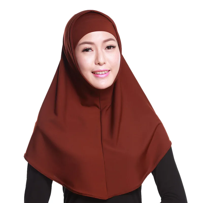 Мусульманский хиджаб из двух частей, мусульманский платок, исламский тюрбан, женский шарф, включает HS102