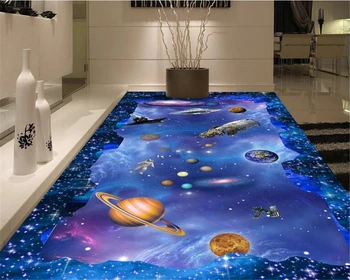 

beibehang Super fantasy wallpaper interior cosmic sky painting 3d flooring painting floor to paste papel de parede papier peint