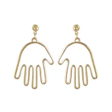 Простые серьги-гвоздики из металлического сплава, подчеркнутая геометричность пустотелые серьги гвоздики, Женские Ювелирные серьги