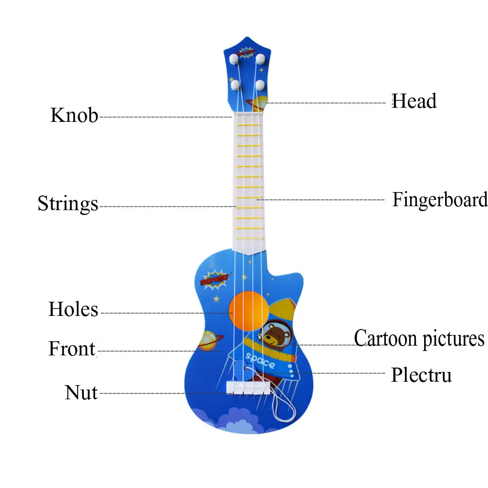 Новая мода для мальчиков и девочек музыкальный инструмент подарок мини игрушечная гитара 4 струнные практики музыкальные детские игрушки