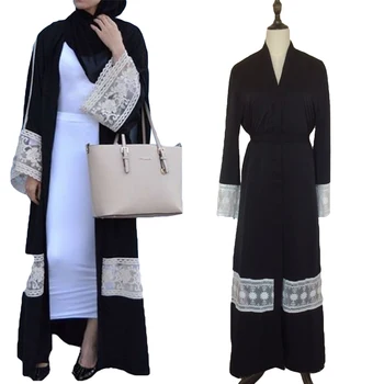 

Muslim Abaya Women Cardigan Fashion Islamic Amira Long Sleeve Coat Malaysian Dubai Turkish Clothes Bubble Tea Hot Sale Kaftan