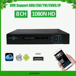 Гибридный 5 в 1 DVR Поддержка/AHD/TVI/CVI/CVBS/IP выход 8ch 1080N H.264 DVR iCloud функции телефона ПРИЛОЖЕНИЕ просмотра AS-AVR2408E