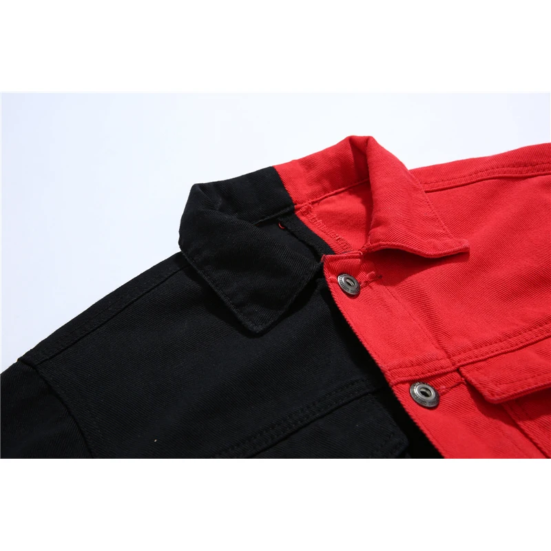 color block denim jacket mens