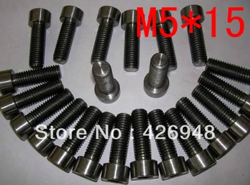 

New Free Shipping 50pcs M5x15 M5 Thread Diameter 15mm Length Titanium Ti Screw Bolt Allen hex Socket Cap head
