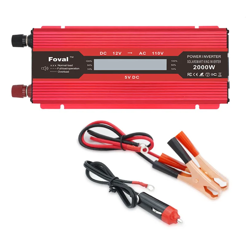 

2000W Modified Sine Wave Inverter DC 12V To AC 230V Intelligent LCD Display Inverter Power Converter