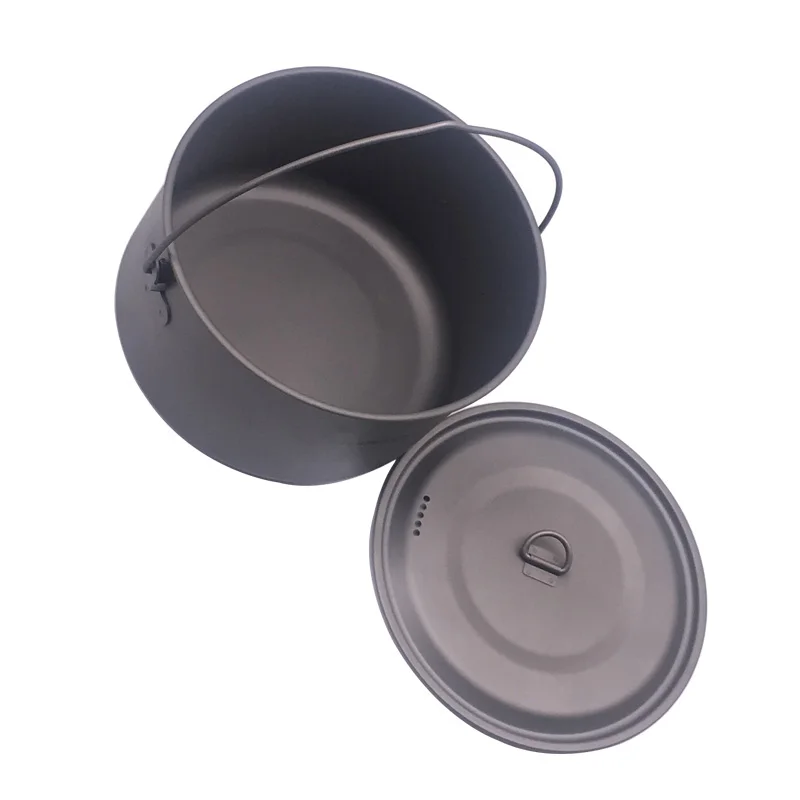 

FLAME'S CREED Ultralight Titanium Pan Outdoor Camping Titanium Bowl Set Folding Handle Cookware