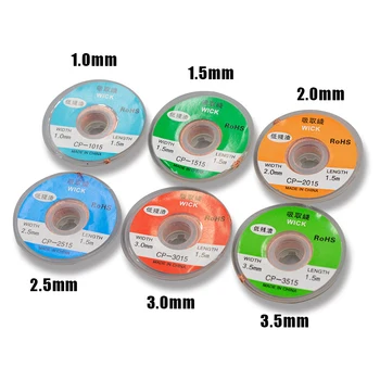 

1.5M Length Desoldering Braid Welding Solder Remover Wick Wire Low-residue No-Clean Tin Strip Lead Cord Flux BGA Repair Tool
