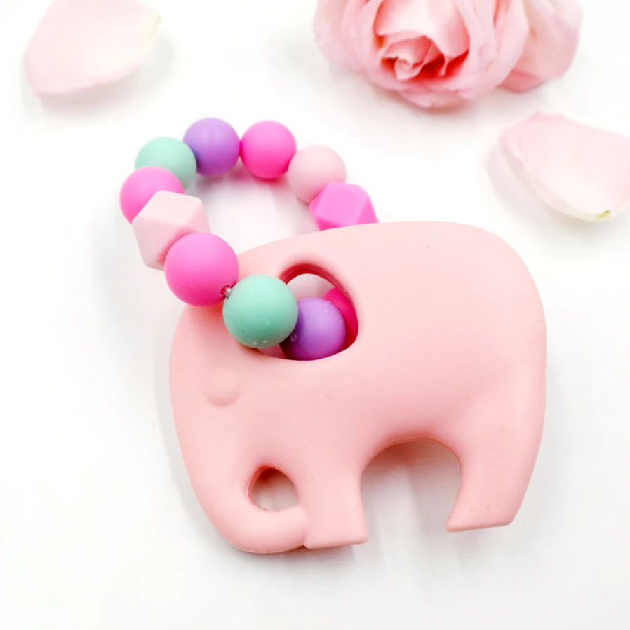 Слон браслет силиконовый Прорезыватель для зубов игрушка легко захватить жевательной безопасной еды