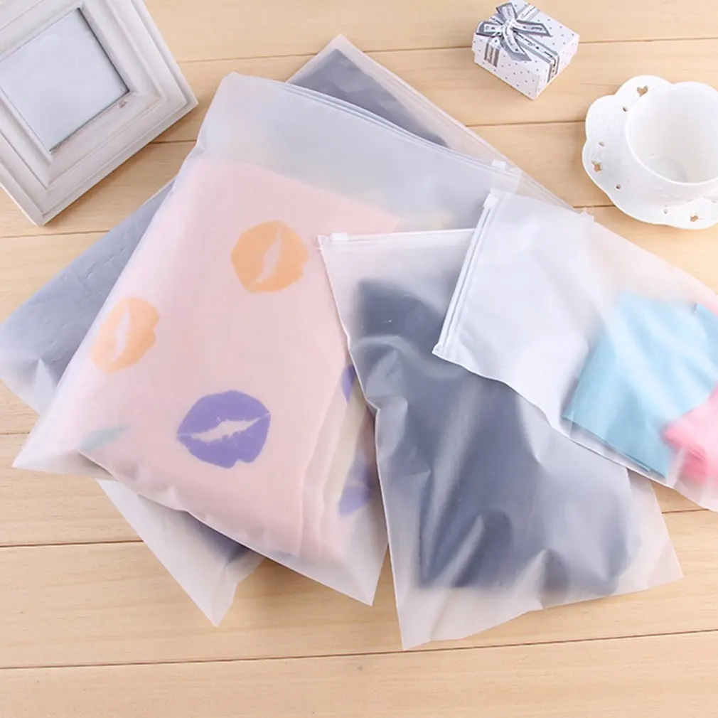 

2pcs Waterproof Ziplock Cloth Underwear Bra Socks Frosted Storage Bag Seal Pouch Organizer Matte Travel Pouch Sealed Transparent