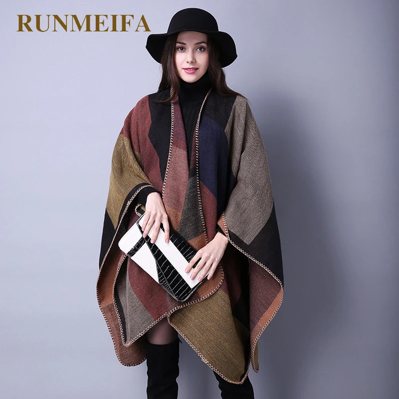Best Price Cheap iX3mz 2019 New Fashion Winter Warm Plaid Ponchos And Capes For Women Oversized Shawls and Wraps Cashmere Pashmina Female Bufanda Mujer Best Price Cheap iX3mz 2019 New Fashion Winter Warm Plaid Ponchos And Capes For Women Oversized Shawls and Wraps Cashmere Pashmina Female Bufanda Mujer