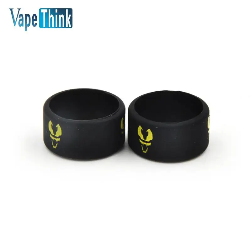 

5 in 1 Vapethink Venom Silicone Rubber Gel Vape Band Ring Vapeband E Cigarette Black Red /w Detail Bag