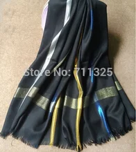 New Fashion Metalic Large Soft Sliver Women Chequer Check Green Neckerchief Scarf shawl AB869