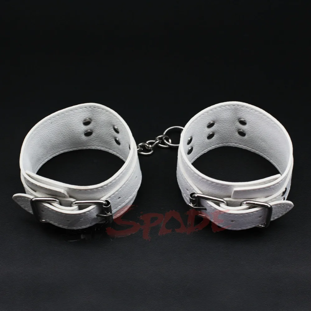 Smspade White Soft Pu Leather Bondage Handcuffs Restraint -5069