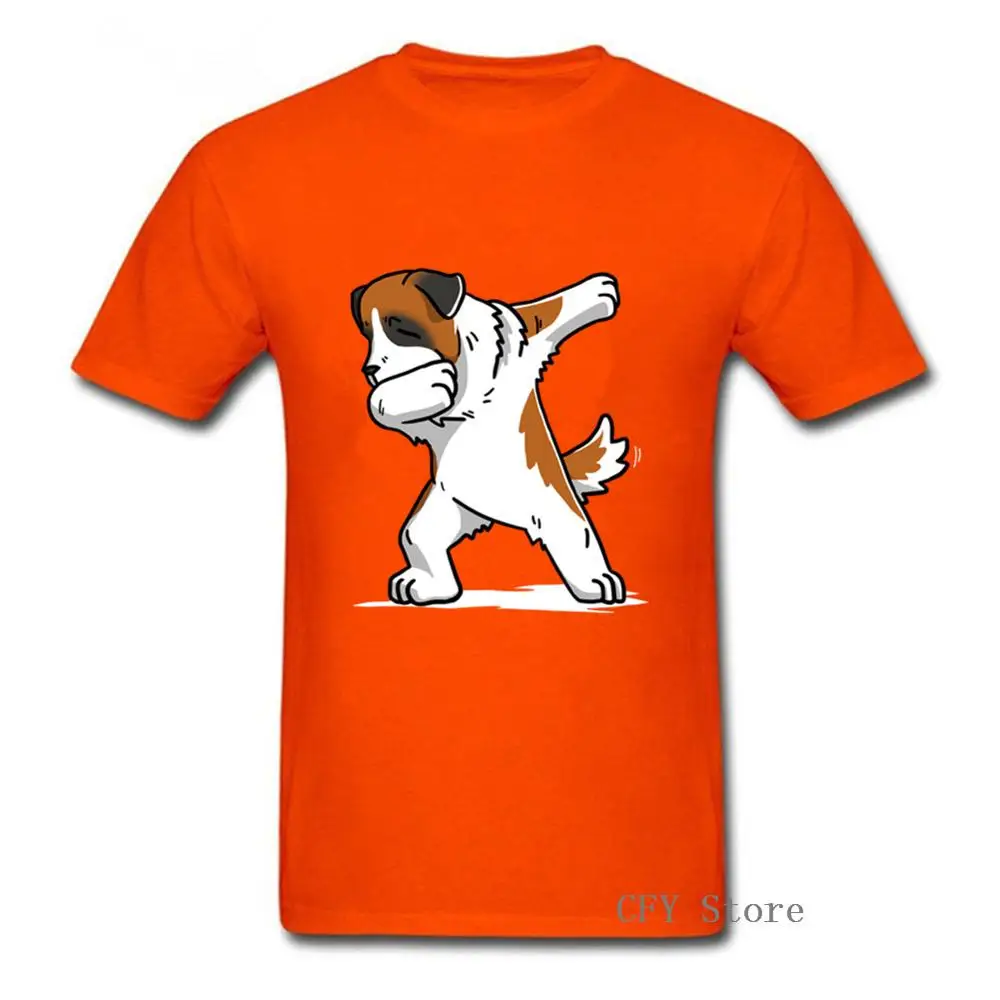 

Funny Dabbing Saint Bernard Dog short sleeve men shirts 2019 Hot Summer Cartoon Men's T-Shirt 100% Cotton tee tops