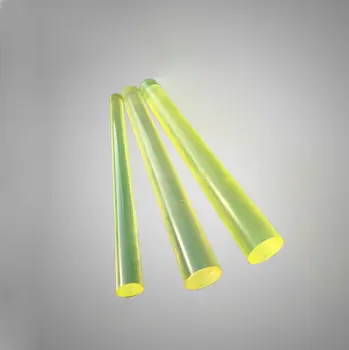 

500mm length PU nylon rods sticks Elastic Polyurethane rod stick 10mm-55mm Outside Diameter YELLOW High Quality