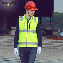 SFVEST для строителей отражающий жилет оксфорды с эластической 3m SCOTCHLITE ленты Рабочий жилет с ID Карманы Мужские