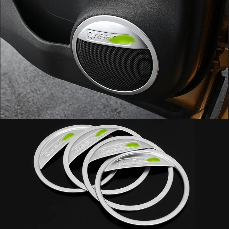 ABS chrome Interior Car Door Sound Speaker Audio Ring Cover Trim Decoration For Nissan Qashqai J11