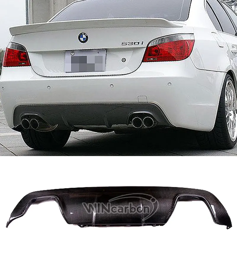 

Real Carbon Fiber Rear Diffuser Quad Exhaust System For BMW E60 5-Series M Tech Bumper E60 E61 550i 535i