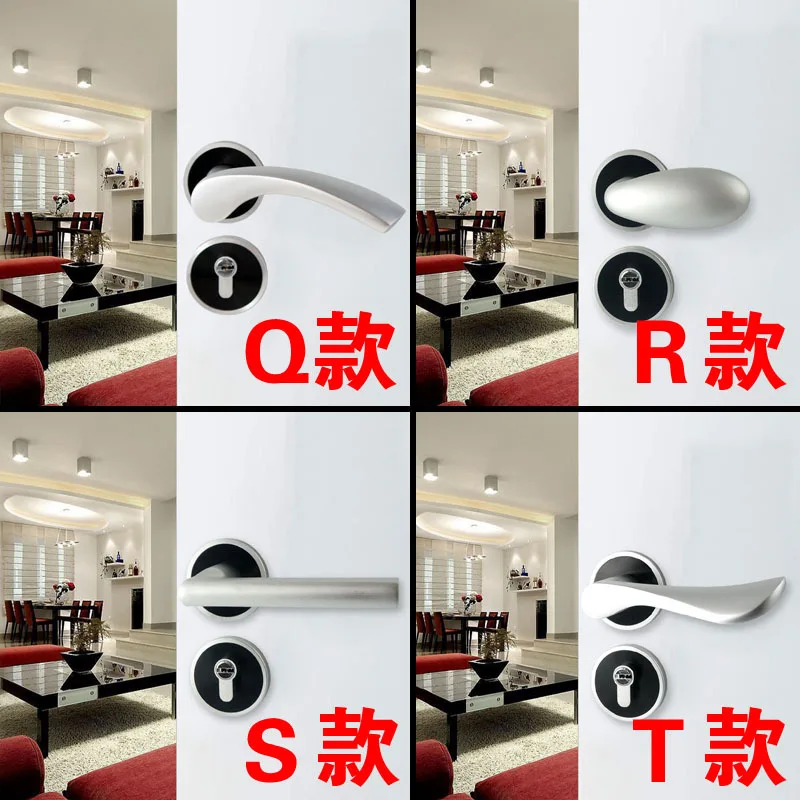 

2018 Limited Fechadura Digital Black Space Aluminum Door Locks Toilet Inside The Bedroom Mechanical Hand Lock And White Wooden